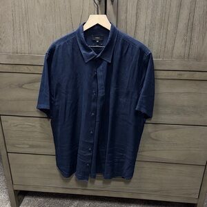 Vince Dark Blue Casual Button Down Shirt